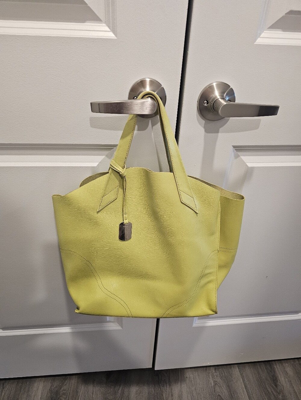 Furla Lime Green Leather Tote Bag - Stylish Everyday Carry